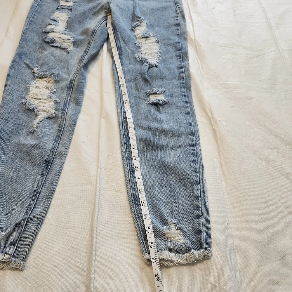 Tinseltown Light Blue Distressed Boyfriend Jeans